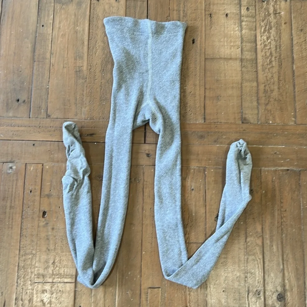 Set of two gray cable knit tights